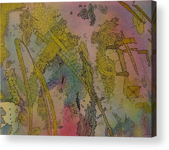 Doodle Acrylic Print featuring the painting Abstract Doodle by Terry Holliday