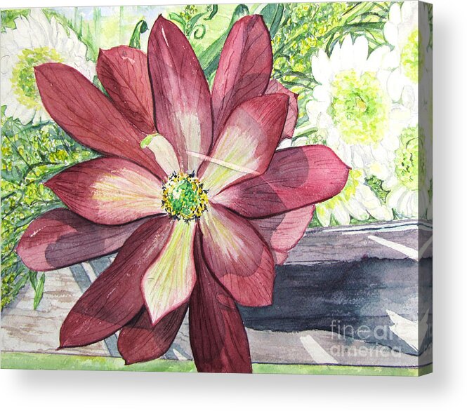 Flower Acrylic Print featuring the painting African Flower by Carol Flagg