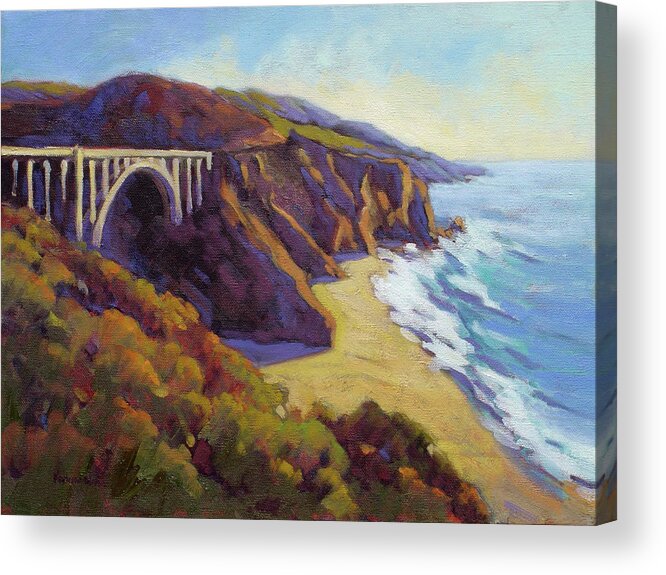 Big Sur Acrylic Print featuring the painting Afternoon Glow 3 by Konnie Kim