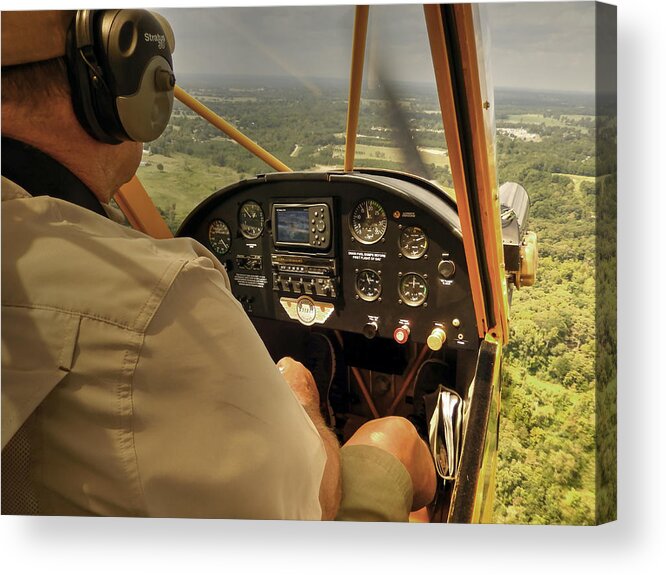 Aeroplane Acrylic Print featuring the photograph Afternoon in a J3 Cub by Phil And Karen Rispin