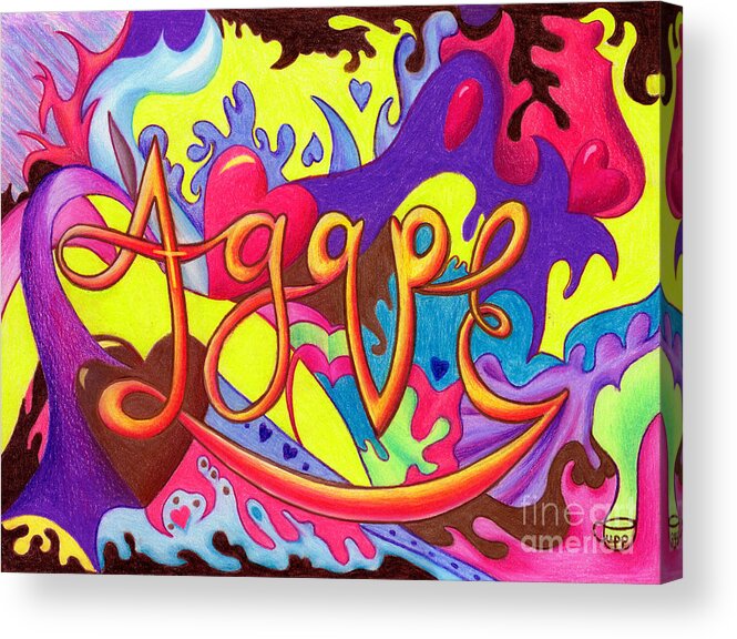 Agape Acrylic Print featuring the painting Agape by Nancy Cupp