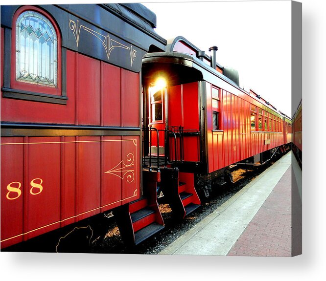 Tracks Acrylic Print featuring the photograph All Aboard by Mary Beth Landis