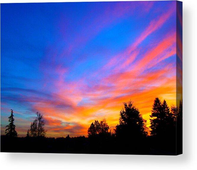 Sunset Acrylic Print featuring the photograph Amazing sunset by Lisa Rose Musselwhite
