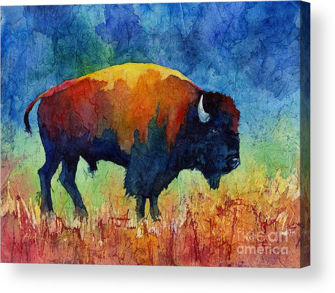 Bison Acrylic Print featuring the painting American Buffalo II by Hailey E Herrera