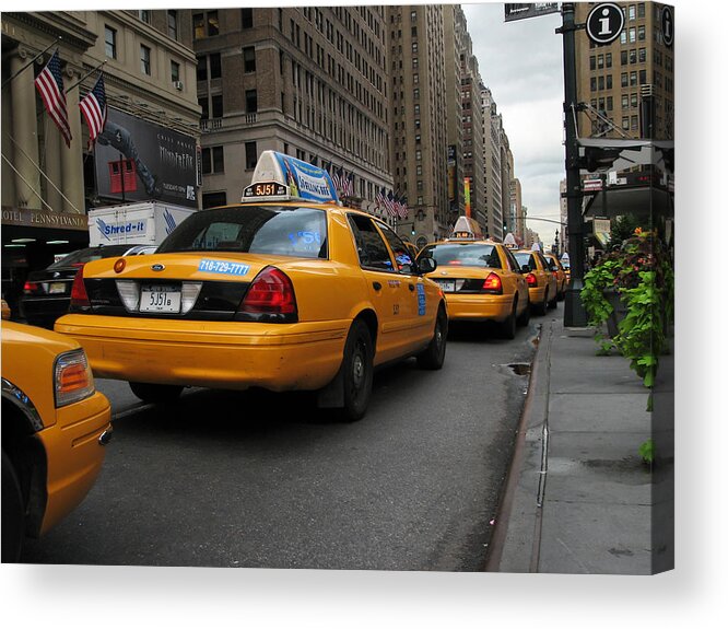 New York City Acrylic Print featuring the photograph An Endless Supply of Cabs -- Taxis in New York City by Darin Volpe