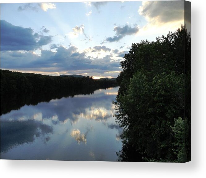 Androscoggin River Reflections Acrylic Print featuring the photograph Androscoggin River Reflections by Mike Breau