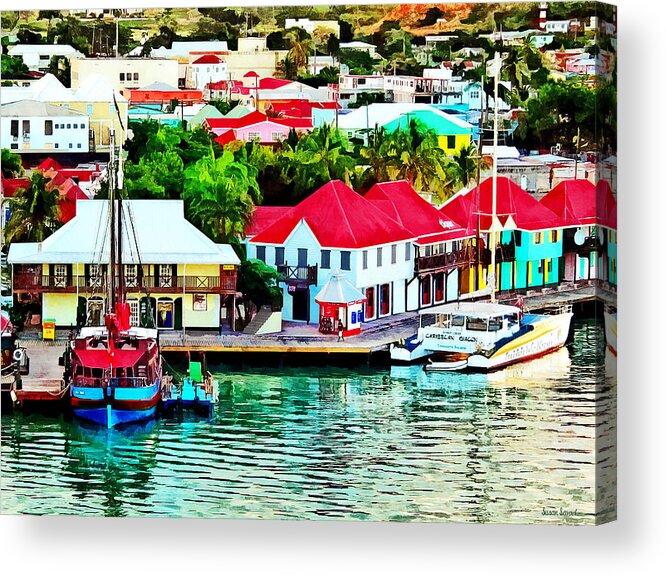 St Johns Acrylic Print featuring the photograph Antigua - St. Johns Harbor Early Morning by Susan Savad