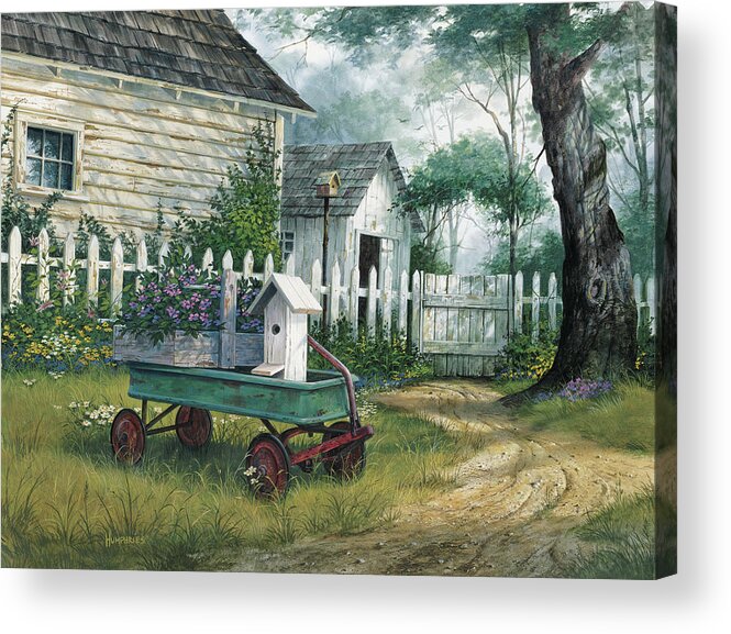 Antique Acrylic Print featuring the painting Antique Wagon by Michael Humphries