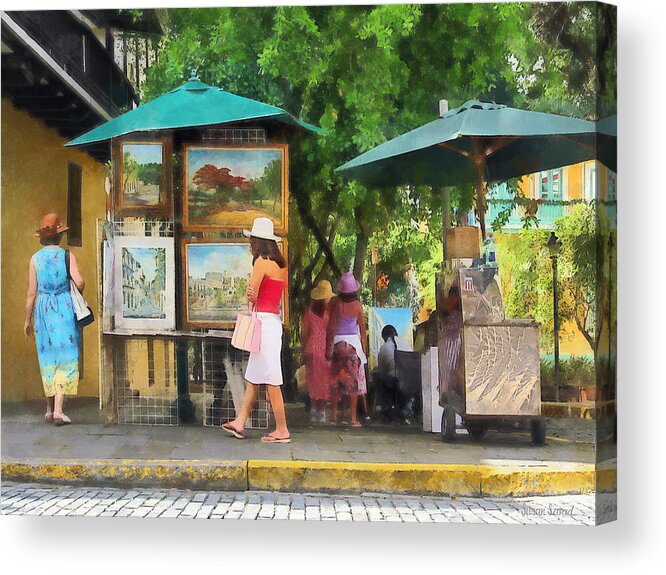 Art Acrylic Print featuring the photograph Art Show in San Juan by Susan Savad