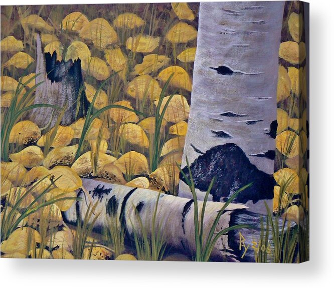 Landscape Acrylic Print featuring the painting Aspen-ness by Ray Nutaitis