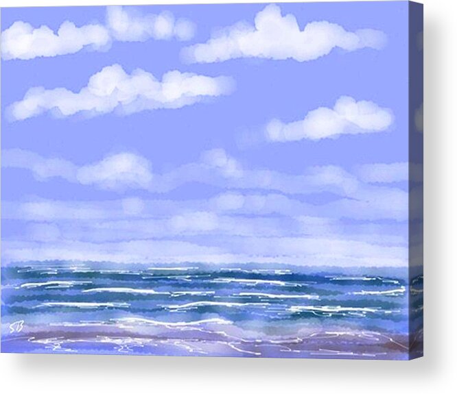 Seascape Acrylic Print featuring the digital art At the Beach by Stacy C Bottoms