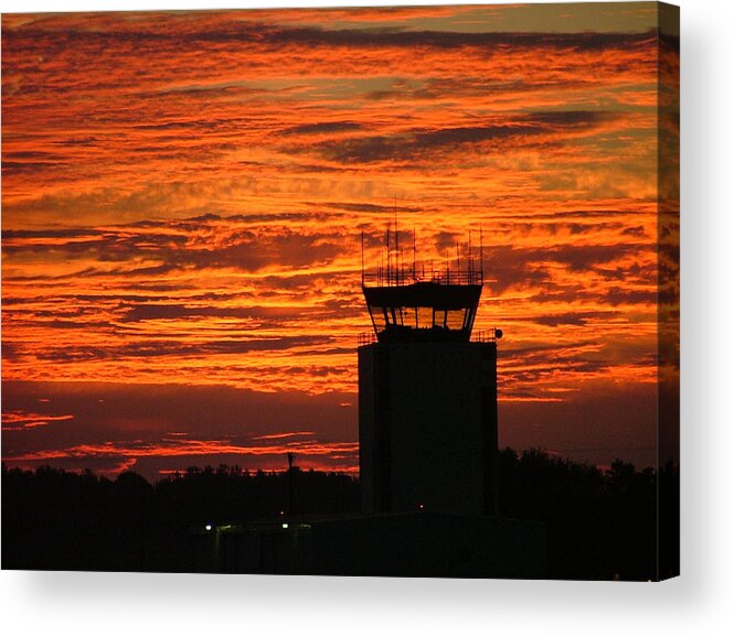 Air Traffic Control Acrylic Print featuring the photograph ATC Tower 001 by Phil And Karen Rispin