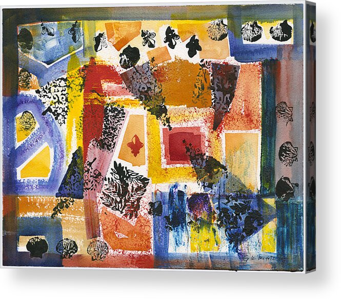 Abstract Acrylic Print featuring the painting Attraction by Gurukirn Khalsa