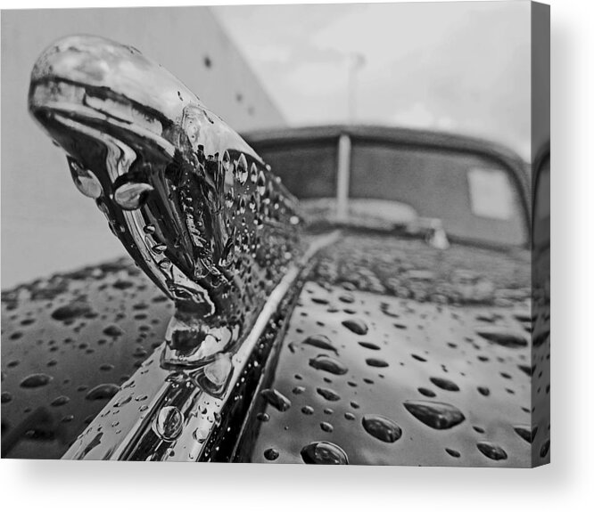 Chevrolet Acrylic Print featuring the photograph B/W Chevy by John Collins