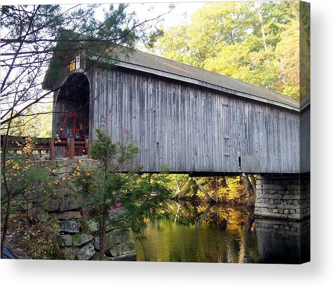 Covered Bridges Acrylic Print featuring the photograph Babbs Covered Bridge in Maine by Catherine Gagne