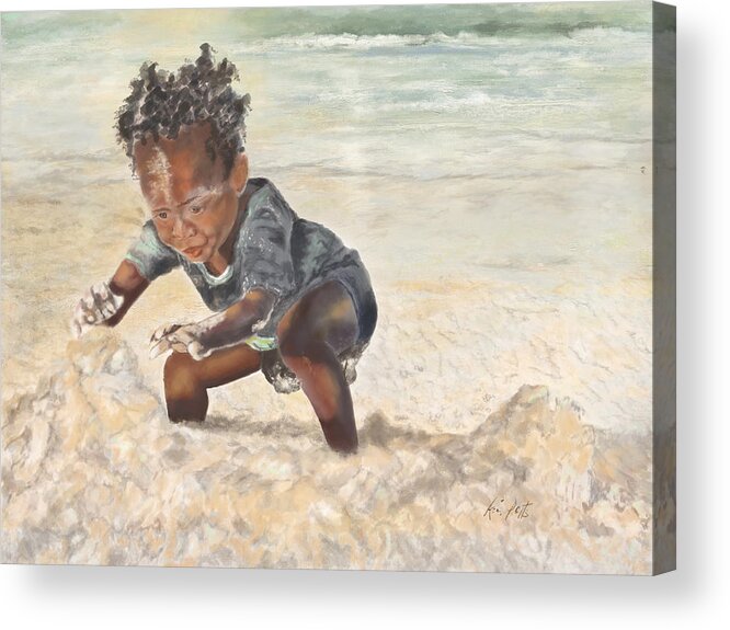 Beach Baby Acrylic Print featuring the painting Baby Eugene by Kimberly Potts