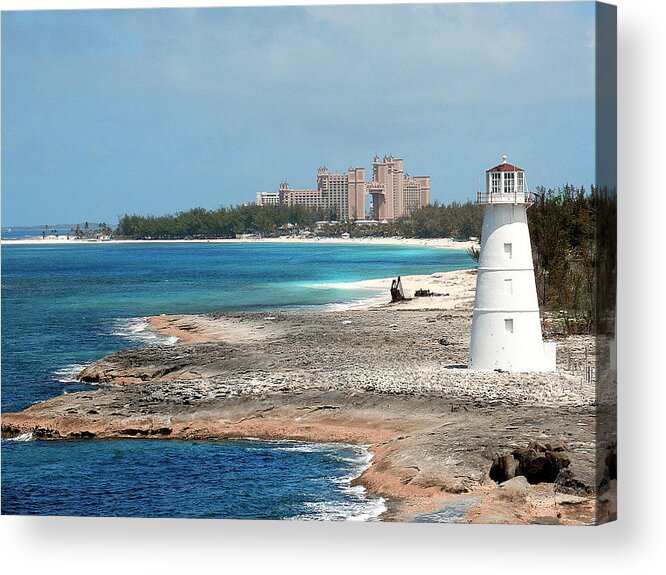 Paradise Island Acrylic Print featuring the photograph Bahamas Lighthouse by Julie Palencia