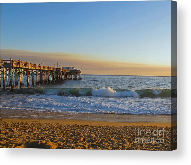 Ocean Acrylic Print featuring the photograph Balboa Pier by Kelly Holm
