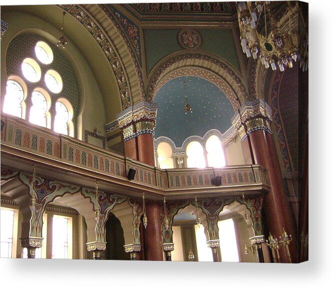 Balcony Acrylic Print featuring the photograph Balcony Of Sofia Synagogue by Moshe Harboun