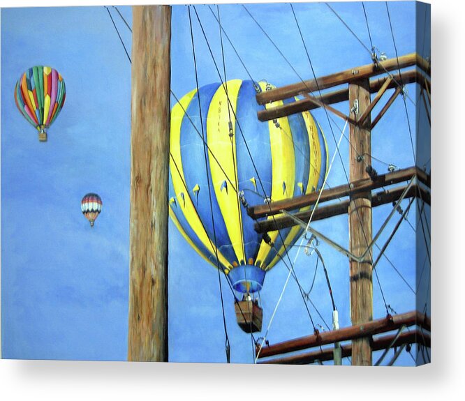 Sky Acrylic Print featuring the painting Balloon Race by Donna Tucker