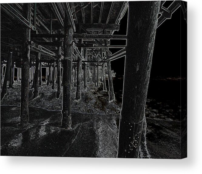 Beach Acrylic Print featuring the photograph Beach Pier Underworld by Kenneth James