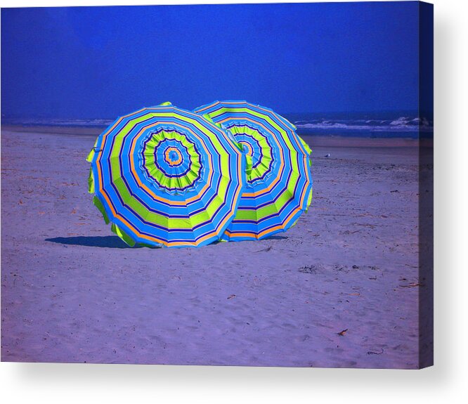 Umbrellas Acrylic Print featuring the photograph Beach Umbrellas by Jan Marvin Studios by Jan Marvin