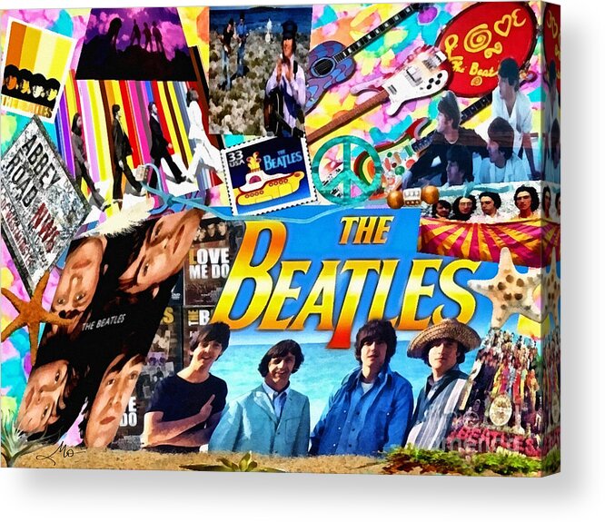 Beatles For Summer Acrylic Print featuring the digital art Beatles for Summer by Mo T