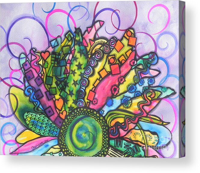 Fine Art Painting Acrylic Print featuring the painting Beauty Comes Out by Chrisann Ellis