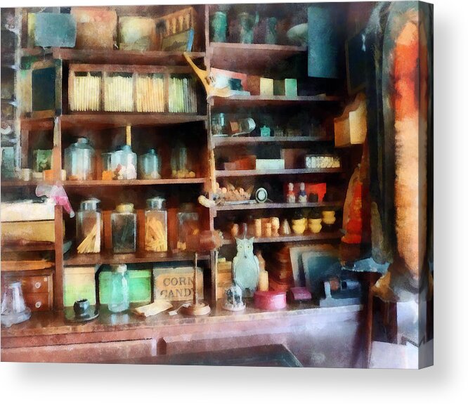 General Store Acrylic Print featuring the photograph Behind the Counter at the General Store by Susan Savad