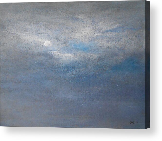 Sky Acrylic Print featuring the painting Bella Luna by Jane See