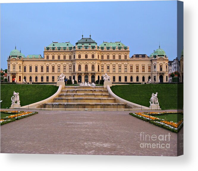 Castle Acrylic Print featuring the photograph Belvedere Palace in Vienna by Kiril Stanchev