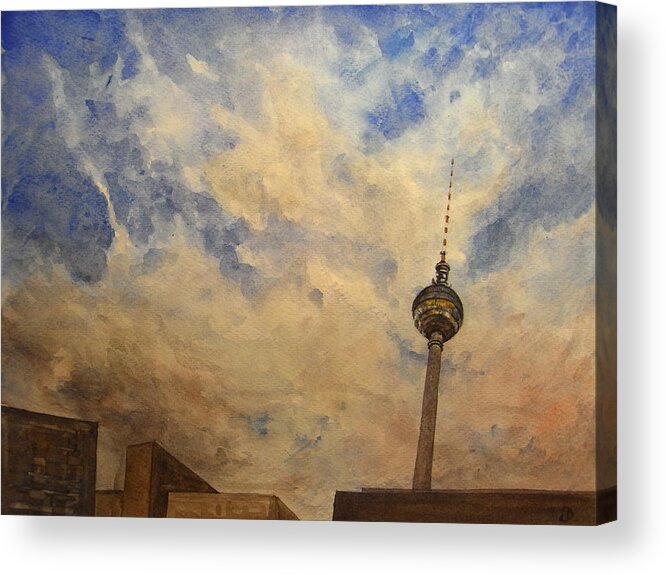 Alexander Acrylic Print featuring the painting Berliner Sky by Juan Bosco