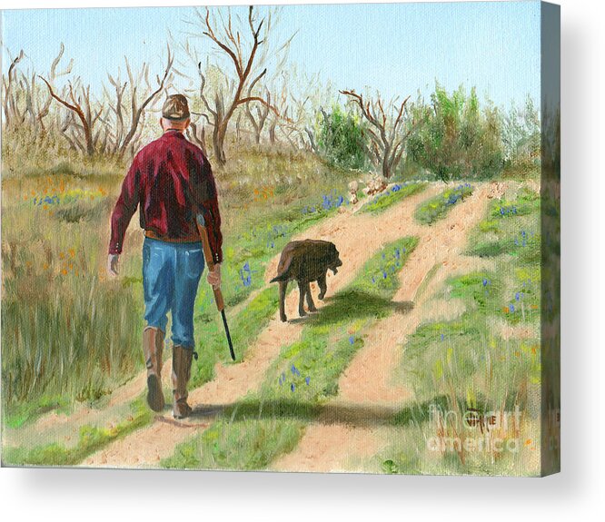 Hunter Acrylic Print featuring the painting Best Friends by Jimmie Bartlett