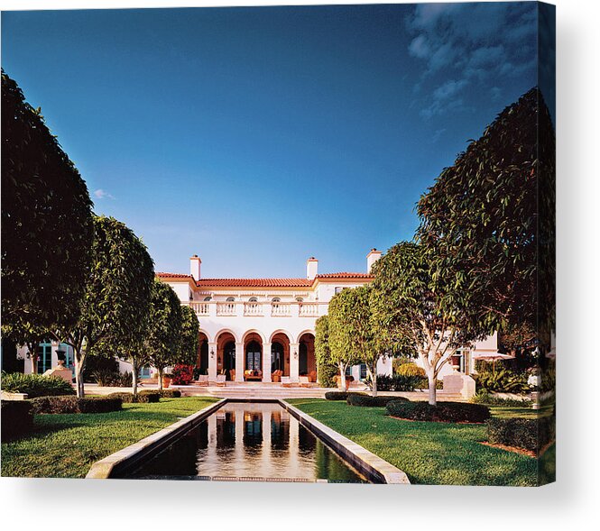 No People Acrylic Print featuring the photograph Big Mansion With Pool by Durston Saylor