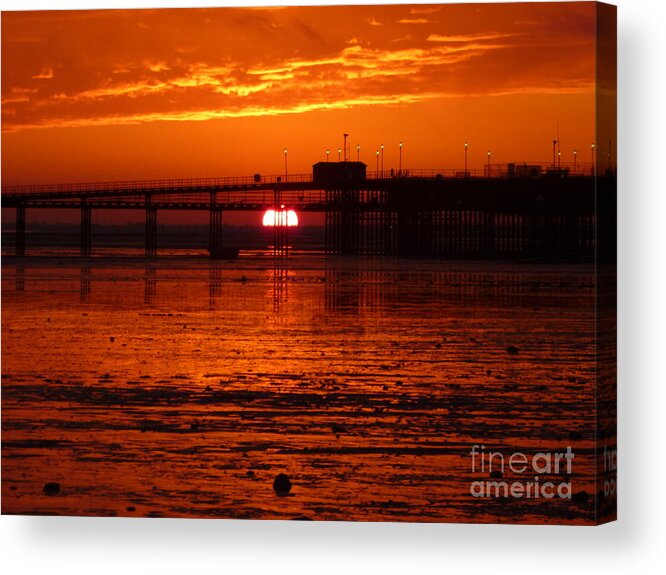 Sunset Acrylic Print featuring the photograph Blazing Sunset by Vicki Spindler