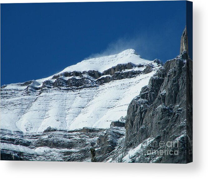 Rocky Mountains Acrylic Print featuring the photograph Blowing Snow by Ann E Robson