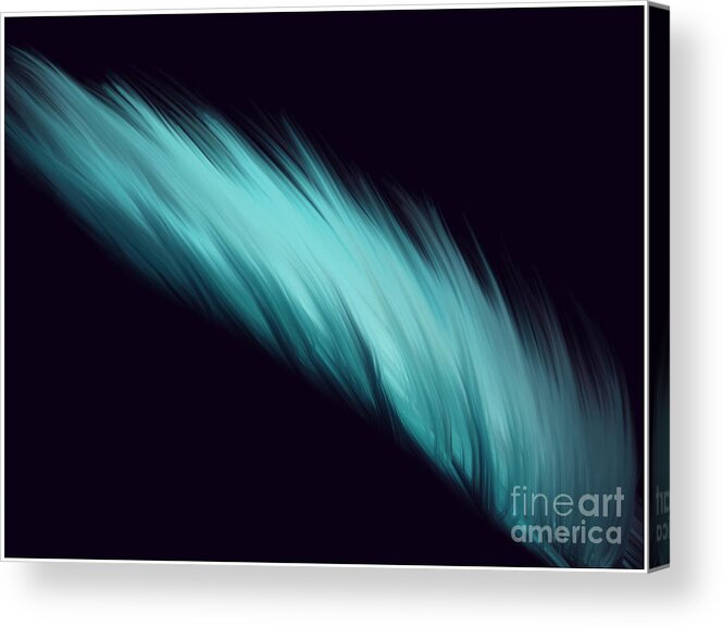 Pastel Acrylic Print featuring the painting Blue Feather by Barefoot Bodeez Art