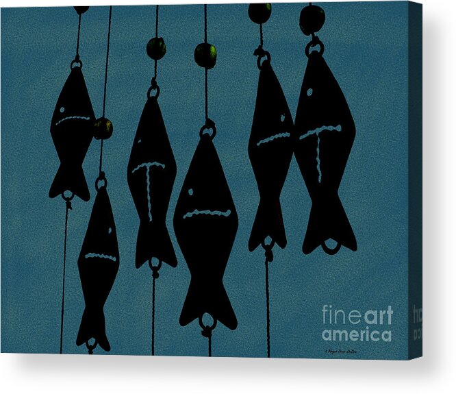 Blue Acrylic Print featuring the photograph Blue Fish Mobile by Megan Dirsa-DuBois