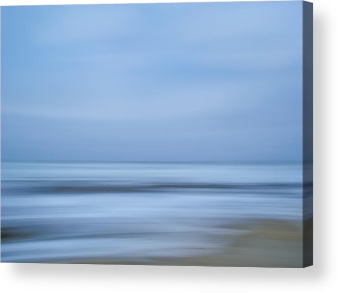 Beach Acrylic Print featuring the photograph Blue Hour Beach Abstract by Linda Villers