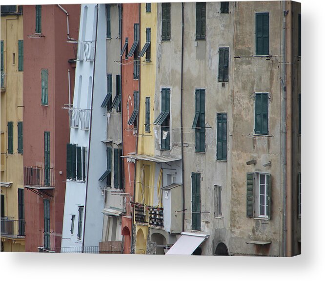 Blue Acrylic Print featuring the photograph Blue House Portovenere Italy by Sally Ross
