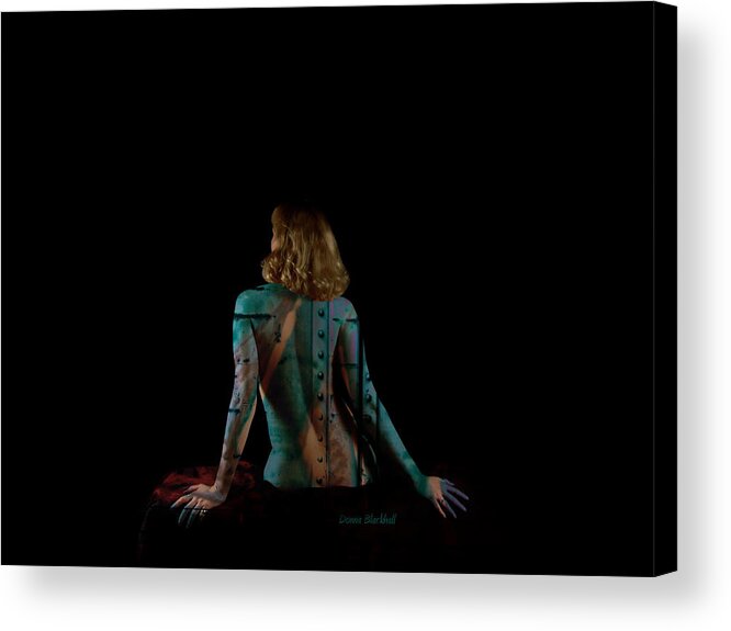 Woman Acrylic Print featuring the photograph Bolted Down by Donna Blackhall