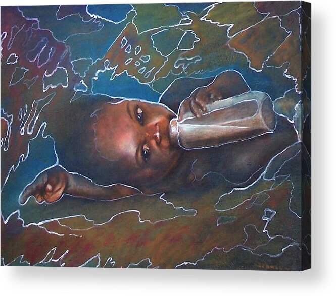 Children Acrylic Print featuring the painting Bottle by John Edwe