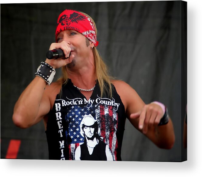 Bret Michaels Philadelphia Philly Musician Rockn My Country Acrylic Print featuring the photograph Bret Michaels in Philly by Alice Gipson
