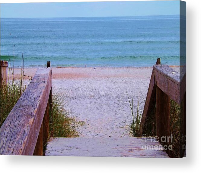 Beach Acrylic Print featuring the photograph Bridge to the Sea by Brigitte Emme