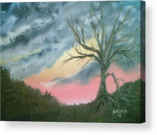Broken Branches Acrylic Print featuring the painting Broken Branch by Jim Saltis