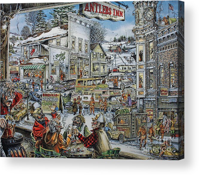 Jack Brauer Acrylic Print featuring the painting Buckville by Jack G Brauer