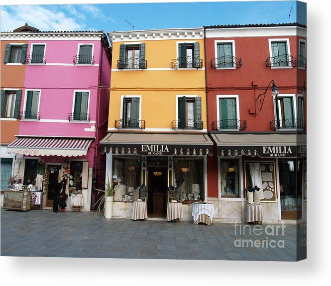 Burano Acrylic Print featuring the painting Burano by Robin Pedrero