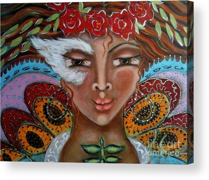 Fairies Acrylic Print featuring the painting Butterfly Angel by Maya Telford