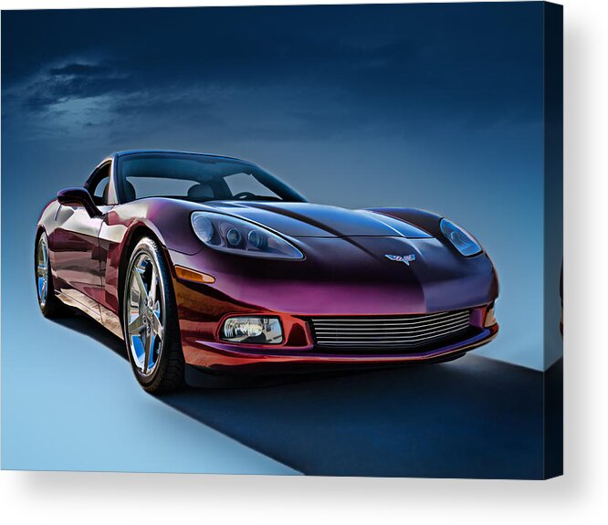 Chevrolet Acrylic Print featuring the digital art C6 Corvette by Douglas Pittman