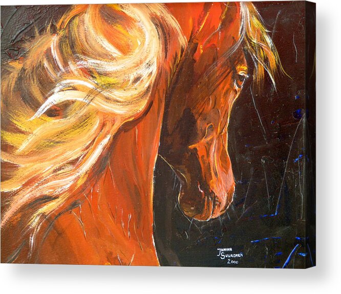 Horse Original Painting Acrylic Print featuring the painting Caballo de la luz by Janina Suuronen